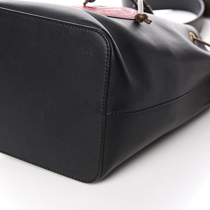 Fendi Vitello Century Matte F is Fendi Stamp Patch Bi-Color Grande Mon Tresor Bucket Bag Black Maya Fragola 9 of 11