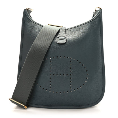 Hermes Taurillon Clemence Evelyne III PM Bleu Orage 1 of 10