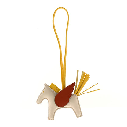 Hermes Milo Lambskin Grigri Rodeo Pegase Horse Bag Charm PM Craie Jaune de Naples Cuivre 1 of 5