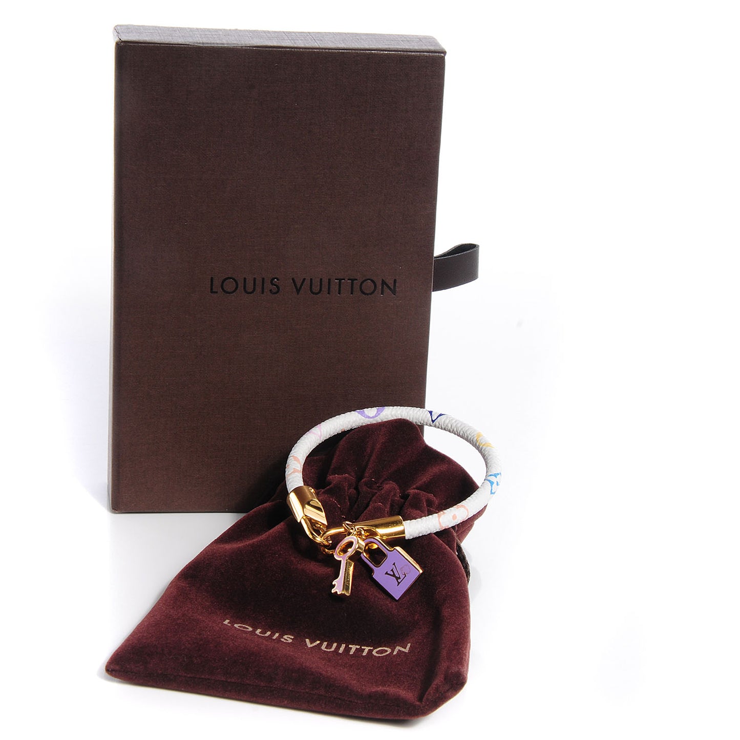 Monogram Multicolor Luck It Bracelet 17 White
