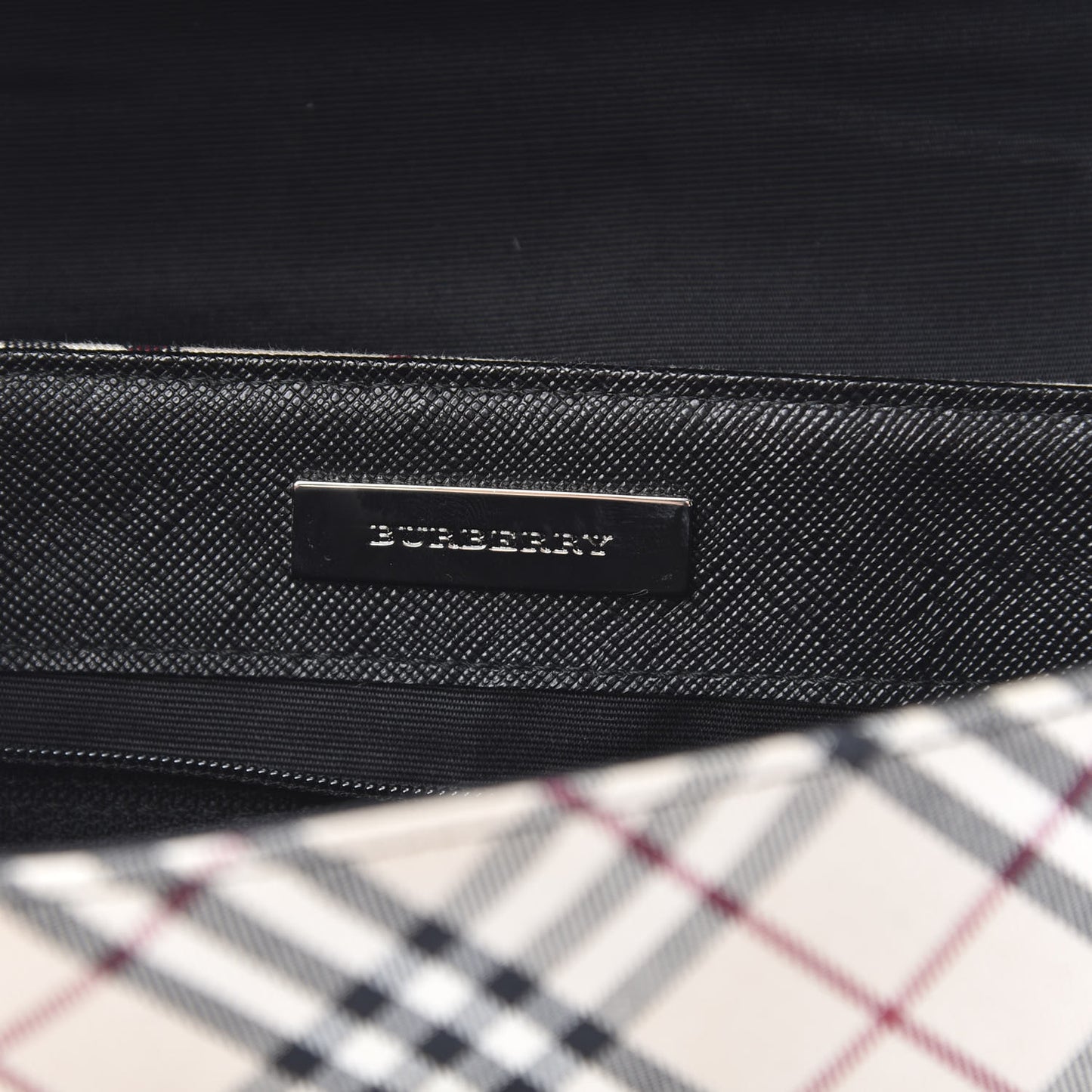 Calfskin Nova Check Shoulder Bag Black
