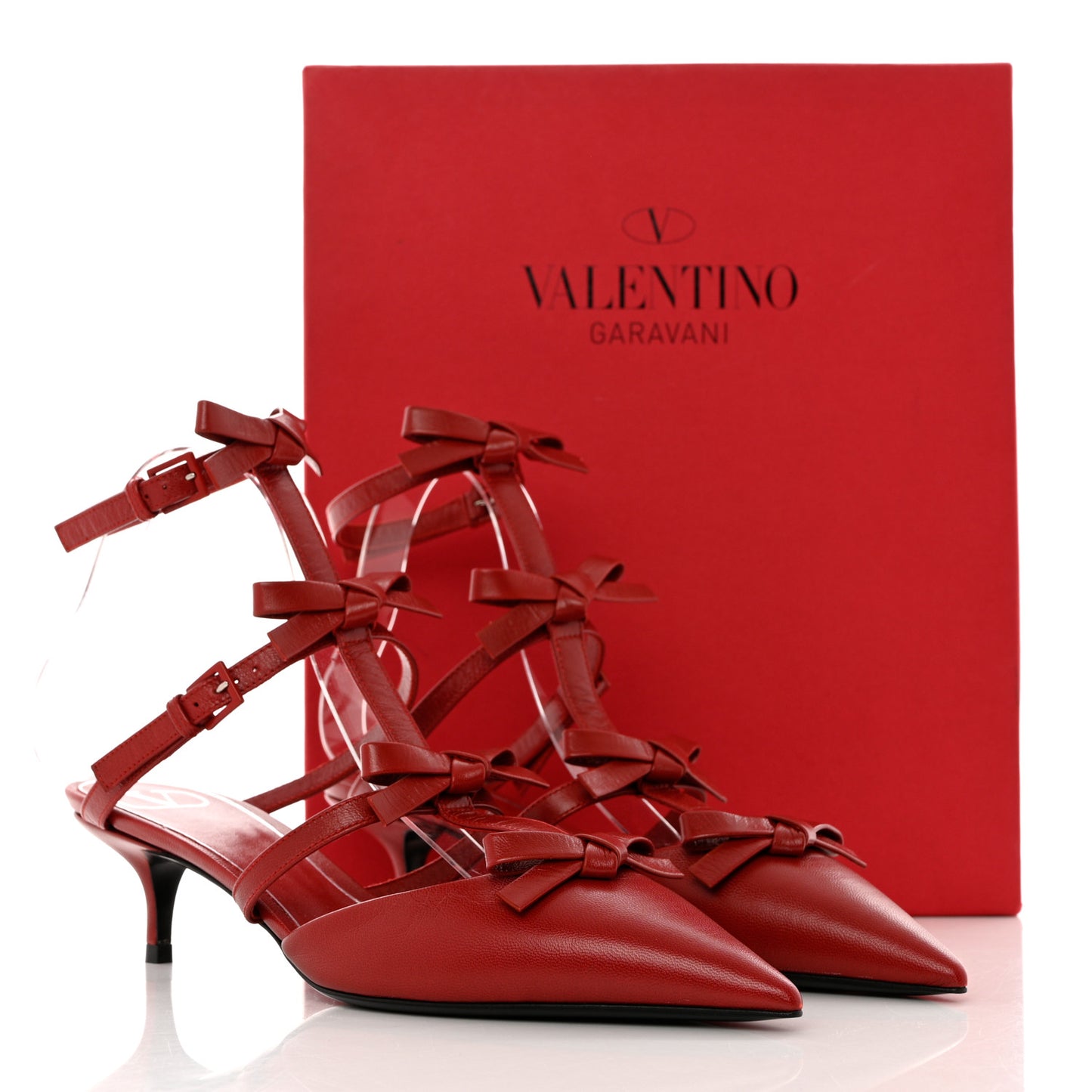 Nappa French Bow Gladiator 45mm Sandals 39 Rosso Valentino