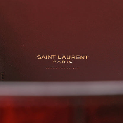 Saint Laurent Calfskin Crocodile Embossed Small Sac de Jour Dark Blood 6 of 9