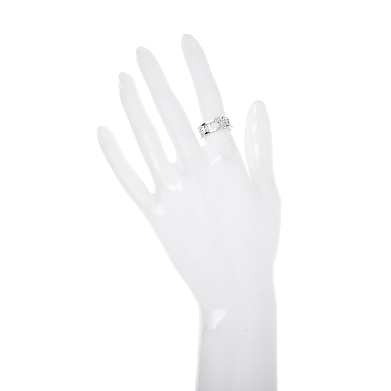Tiffany 18K White Gold Atlas Open Ring 50 5.5 2 of 4