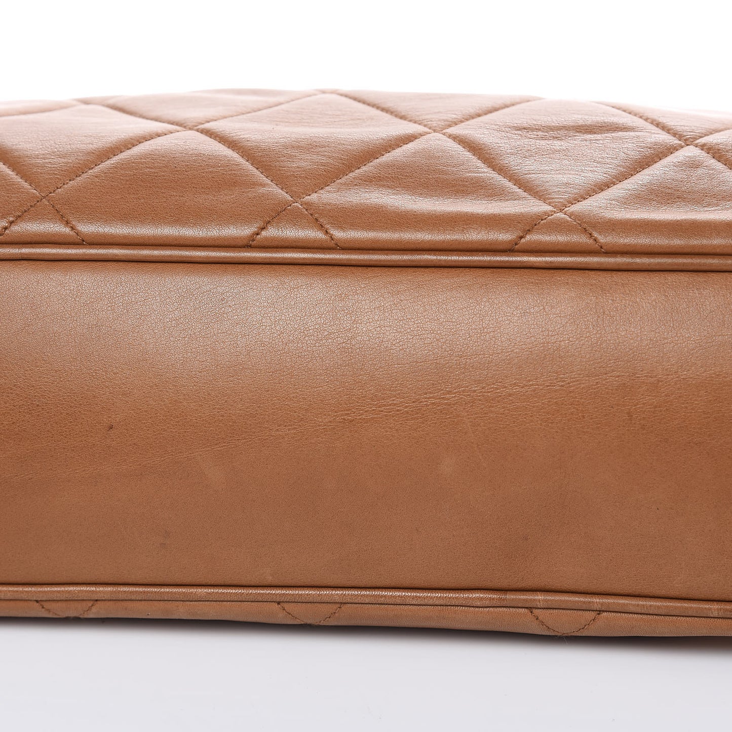 Calfskin Quilted Tortoise Handle Tote Brown