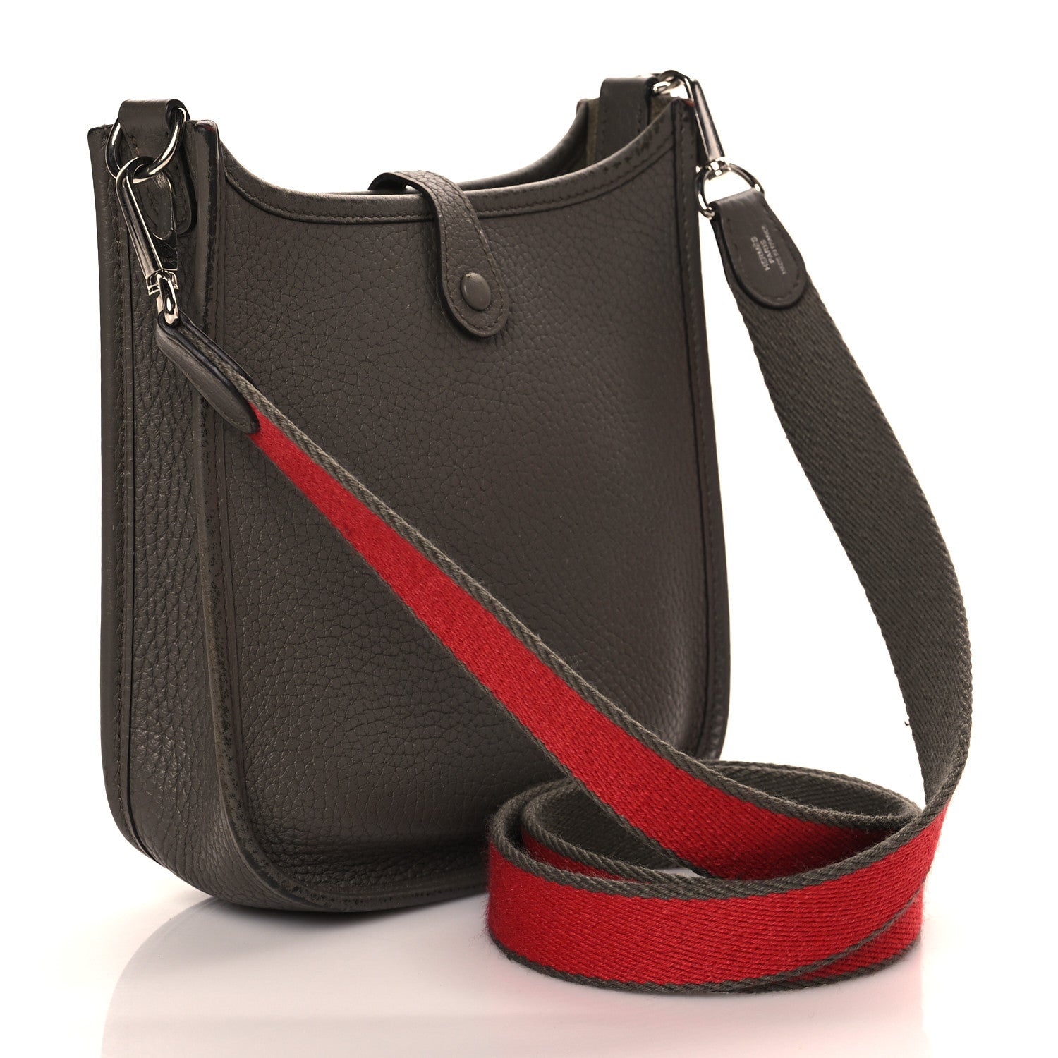 Hermes Taurillon Clemence Amazone Evelyne TPM Etain Rouge Casaque 3 of 16