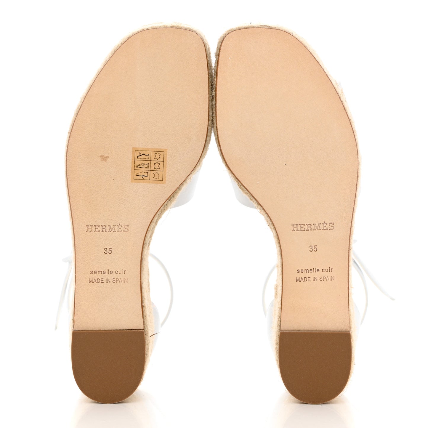 Goatskin Elda Espadrille Wedge Sandals 35 White