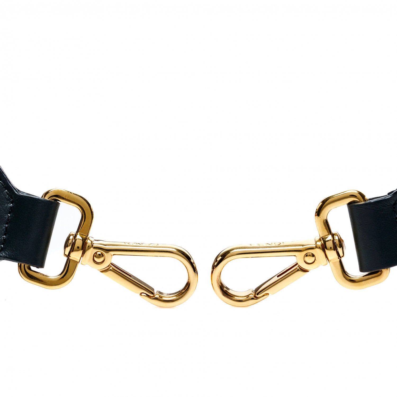 Fendi Cannete Ribbon Poly Vitello Century Logo Adjustable Strap You White Brandy Black 4 of 4