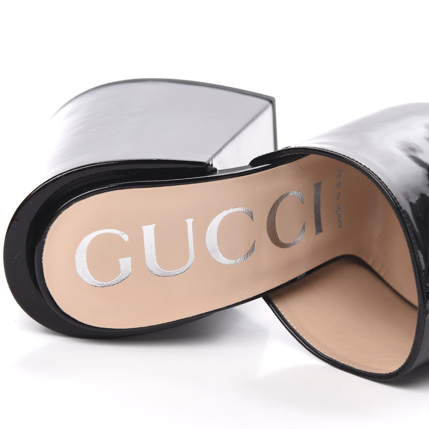Gucci Patent Lexi Horsebit High-Heel Slide Sandals 38 Black 8 of 11
