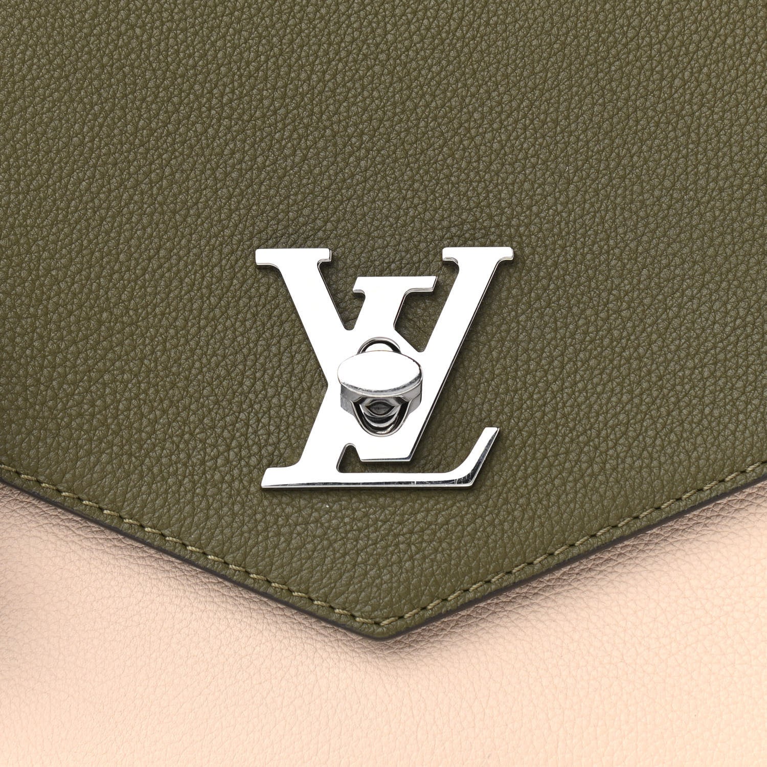 Louis Vuitton Soft Calfskin My Lockme Top Handle Laurier Green Toffee Latte Beige Black 6 of 10