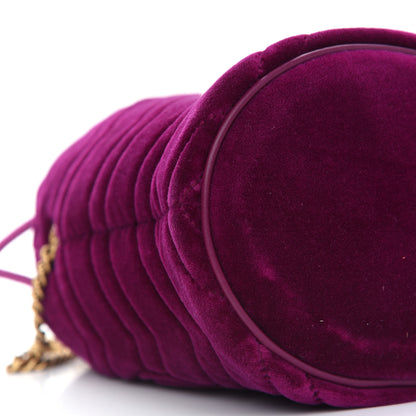 Gucci Velvet Matelasse Mini GG Marmont 2.0 Bucket Bag Fuchsia Violet Cyclamen 8 of 8