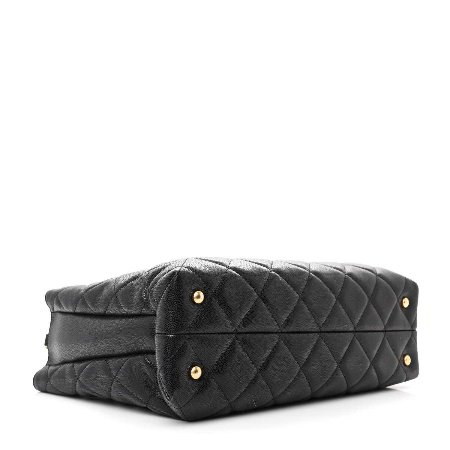 Chanel Shiny Caviar Quilted Chain Handle Shopping Tote Black 4 of 12