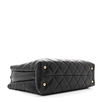 Chanel Shiny Caviar Quilted Chain Handle Shopping Tote Black 4 of 12