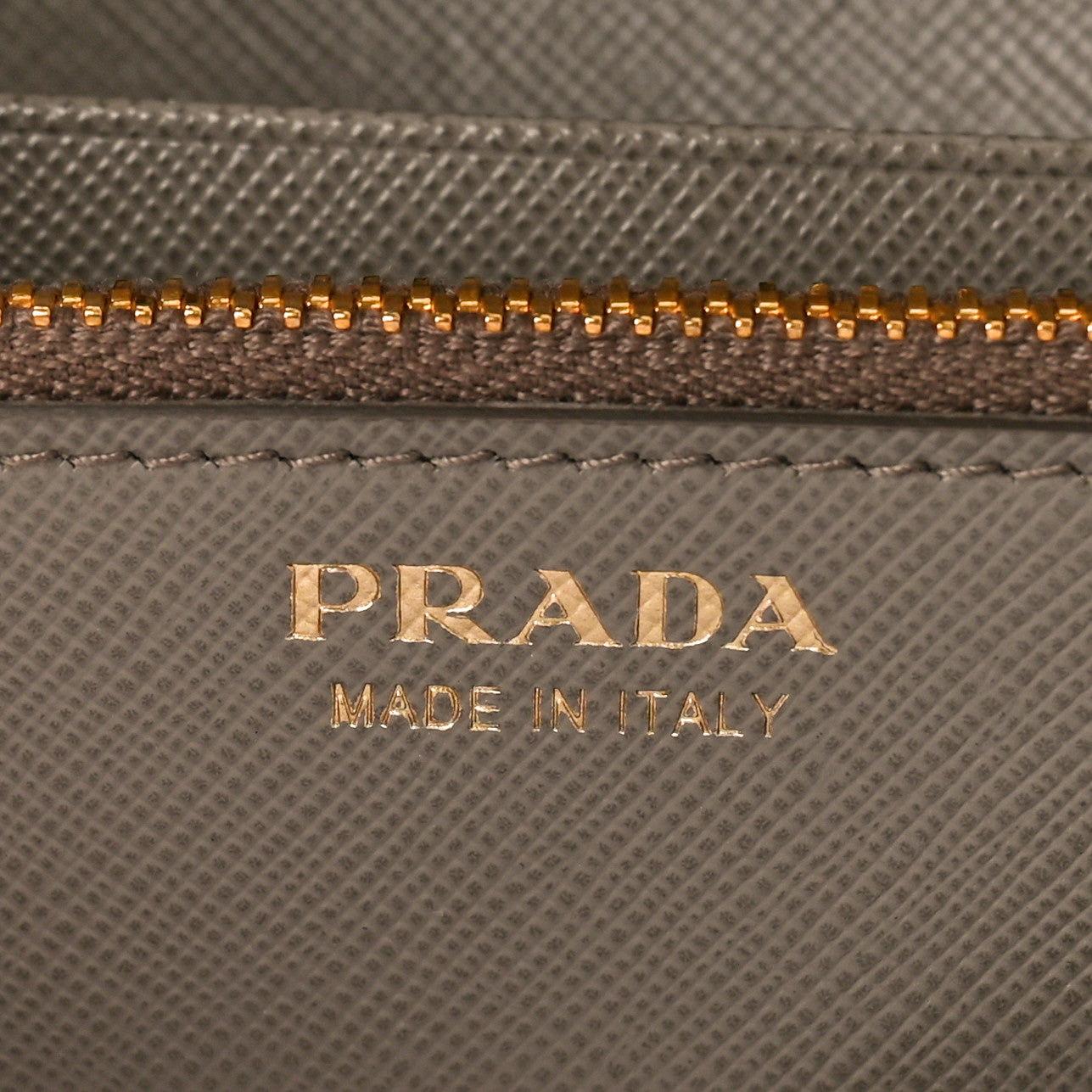 Prada Saffiano Metal Oro Chain Wallet Argilla 8 of 13