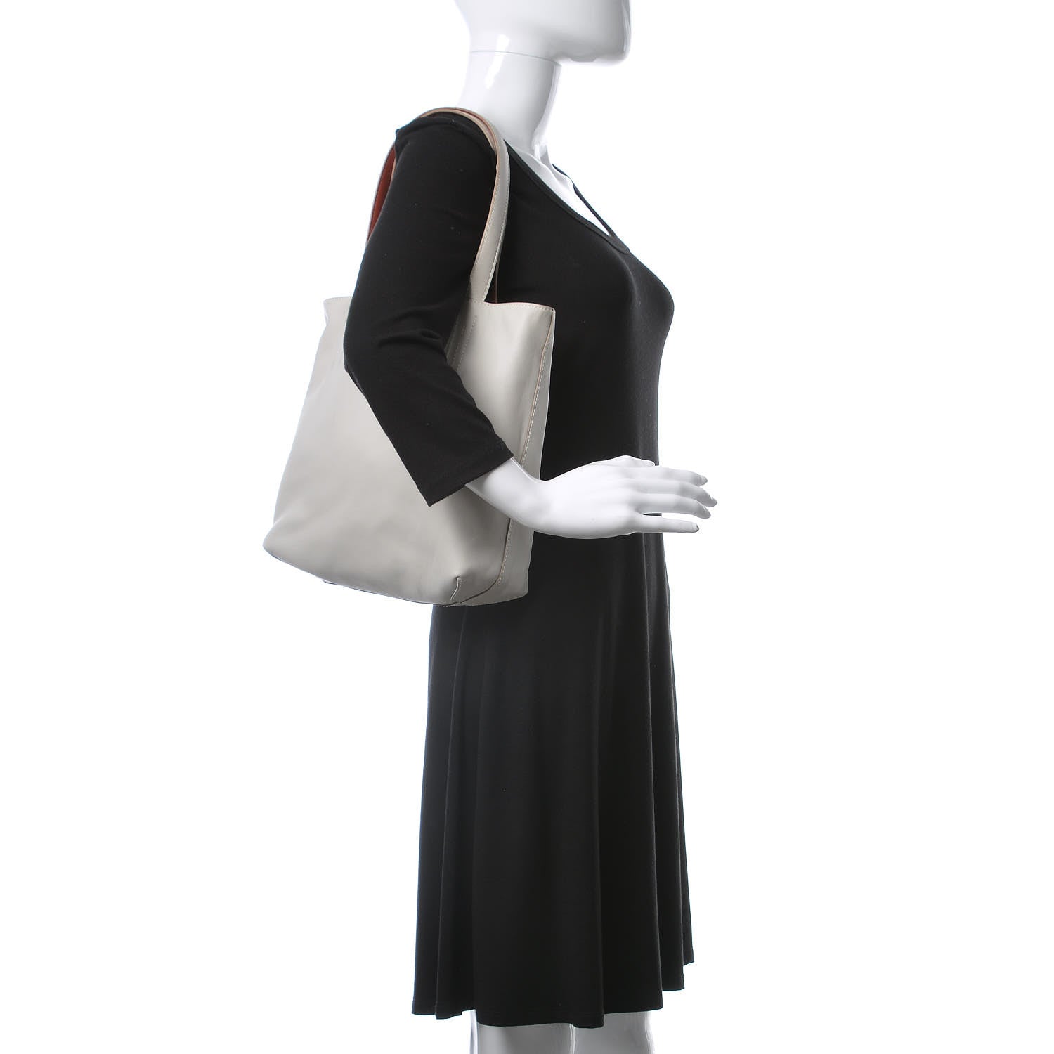 Hermes Veau Sikkim Double Sens 30 Reversible Tote Gris Perle Capucine 2 of 14