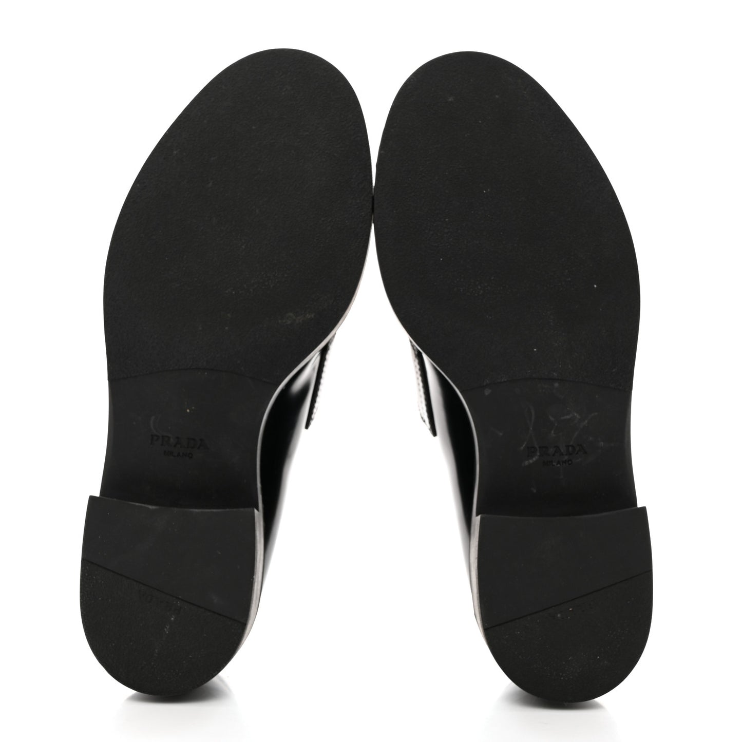 Spazzolato Metal Triangle Logo 50mm Loafers 38 Black