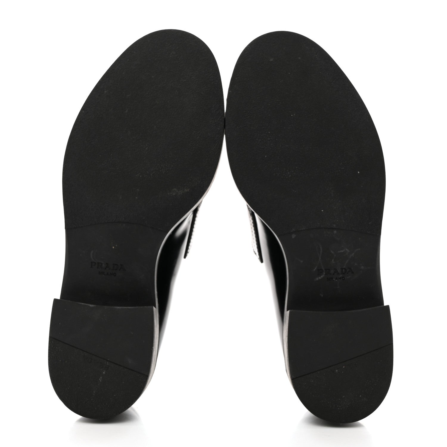Prada Spazzolato Metal Triangle Logo 50mm Loafers 38 Black 5 of 8