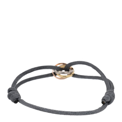 Cartier 18k Pink Yellow White Gold Trinity Adjustable Cord Bracelet Grey 2 of 4
