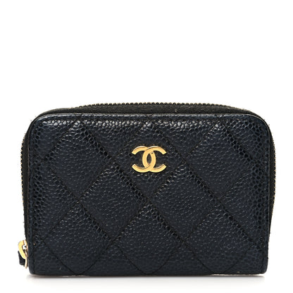 Chanel Caviar Quilted Zip Coin Purse Black 1 of 9