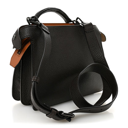 Fendi Cuoio Romano Vitello Cover Glazed Fabric Bi-Color FF 1974 Mini Peekaboo I SEE U Satchel Brown 3 of 10