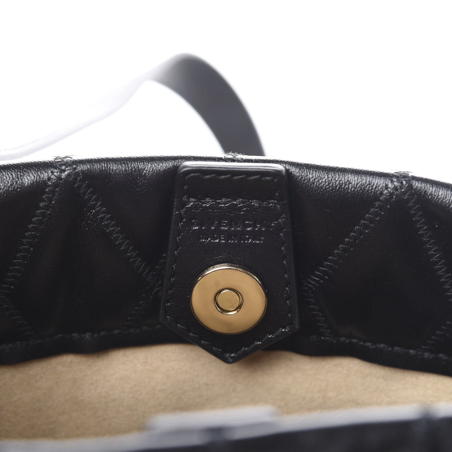 Lambskin Quilted Mini GV Bucket Bag Black