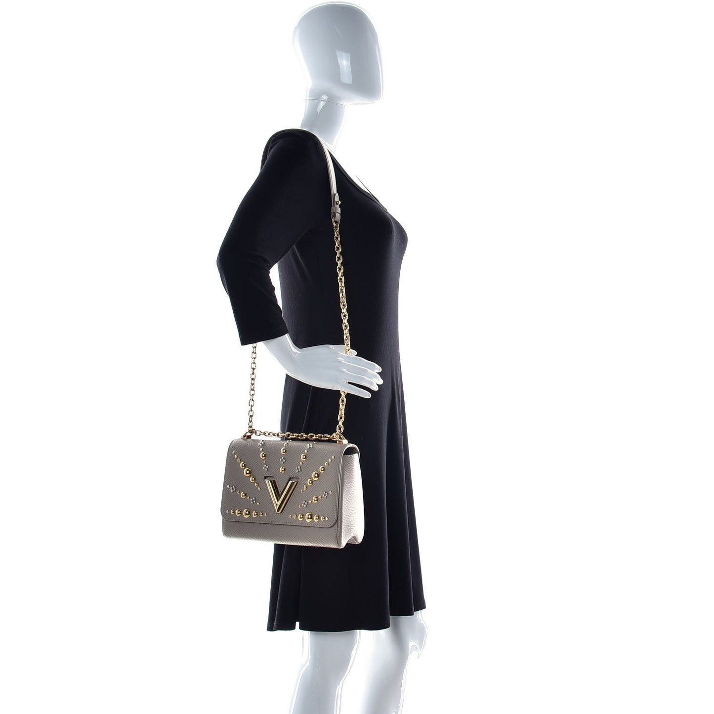 Epi Studded Sol Twist Shoulder Bag MM Galet