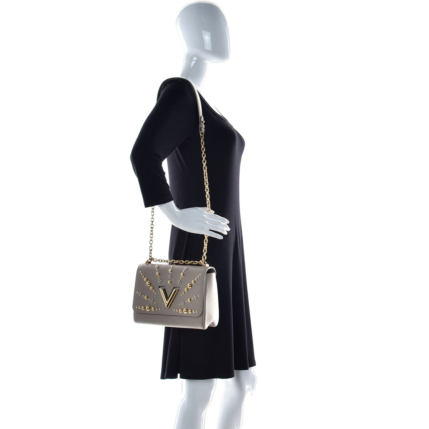 Louis Vuitton Epi Studded Sol Twist Shoulder Bag MM Galet 3 of 11