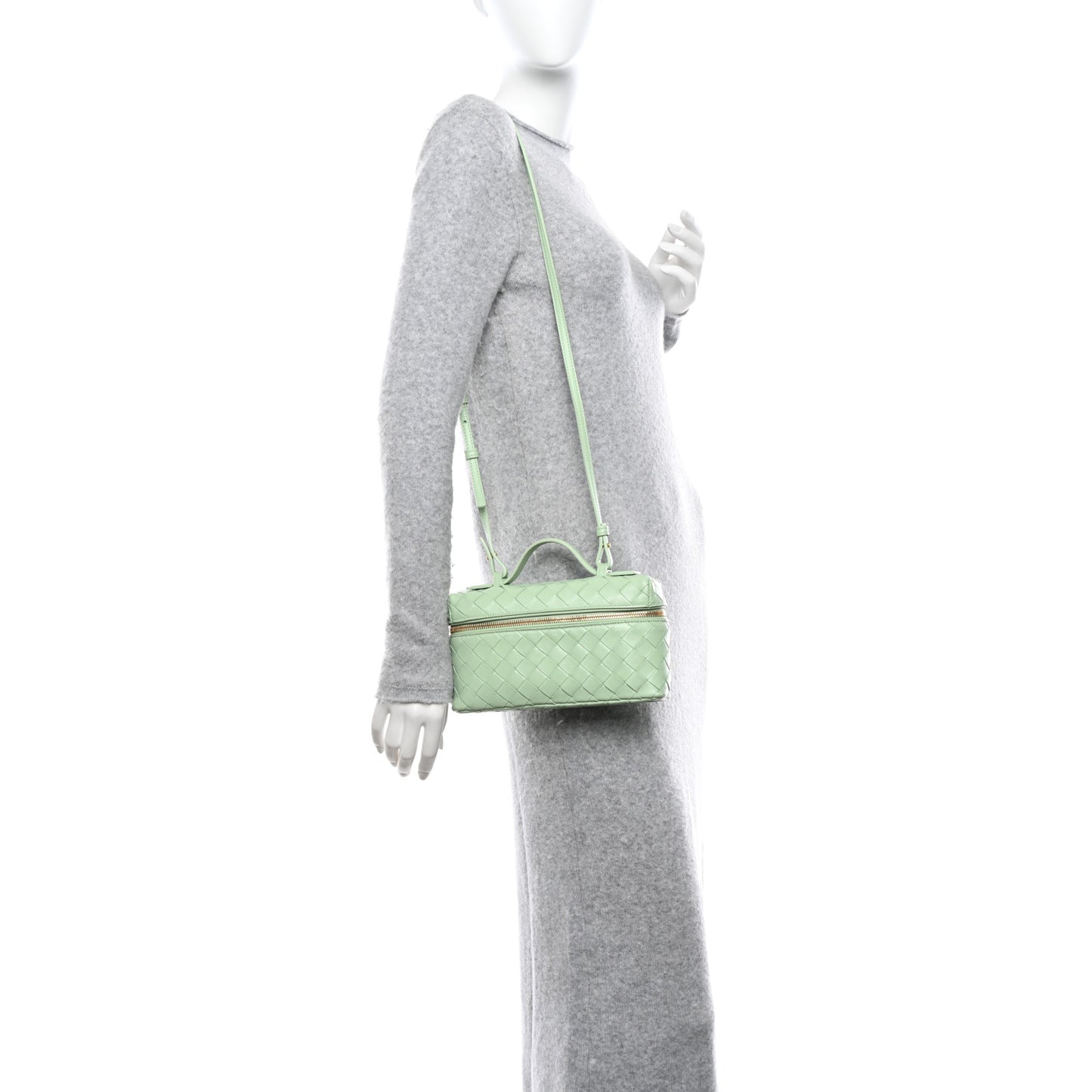 Calfskin Intrecciato Bang Bang Vanity Case Fresh Mint
