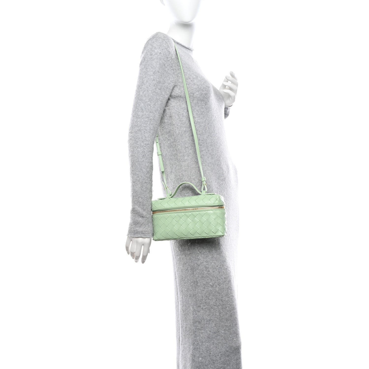 Bottega Veneta Calfskin Intrecciato Bang Bang Vanity Case Fresh Mint 2 of 9