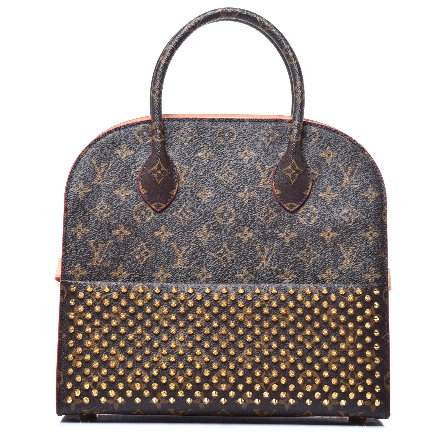 Louis Vuitton Monogram Calf Hair Spikes Iconoclasts Christian Louboutin Tote Red 1 of 8