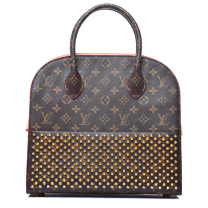 Louis Vuitton Monogram Calf Hair Spikes Iconoclasts Christian Louboutin Tote Red 1 of 8