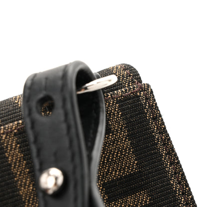 Fendi Recycled Fabric Jacquard Vitello Grace FF 1974 Baguette Belt Pouch Tobacco Moro Black 11 of 13