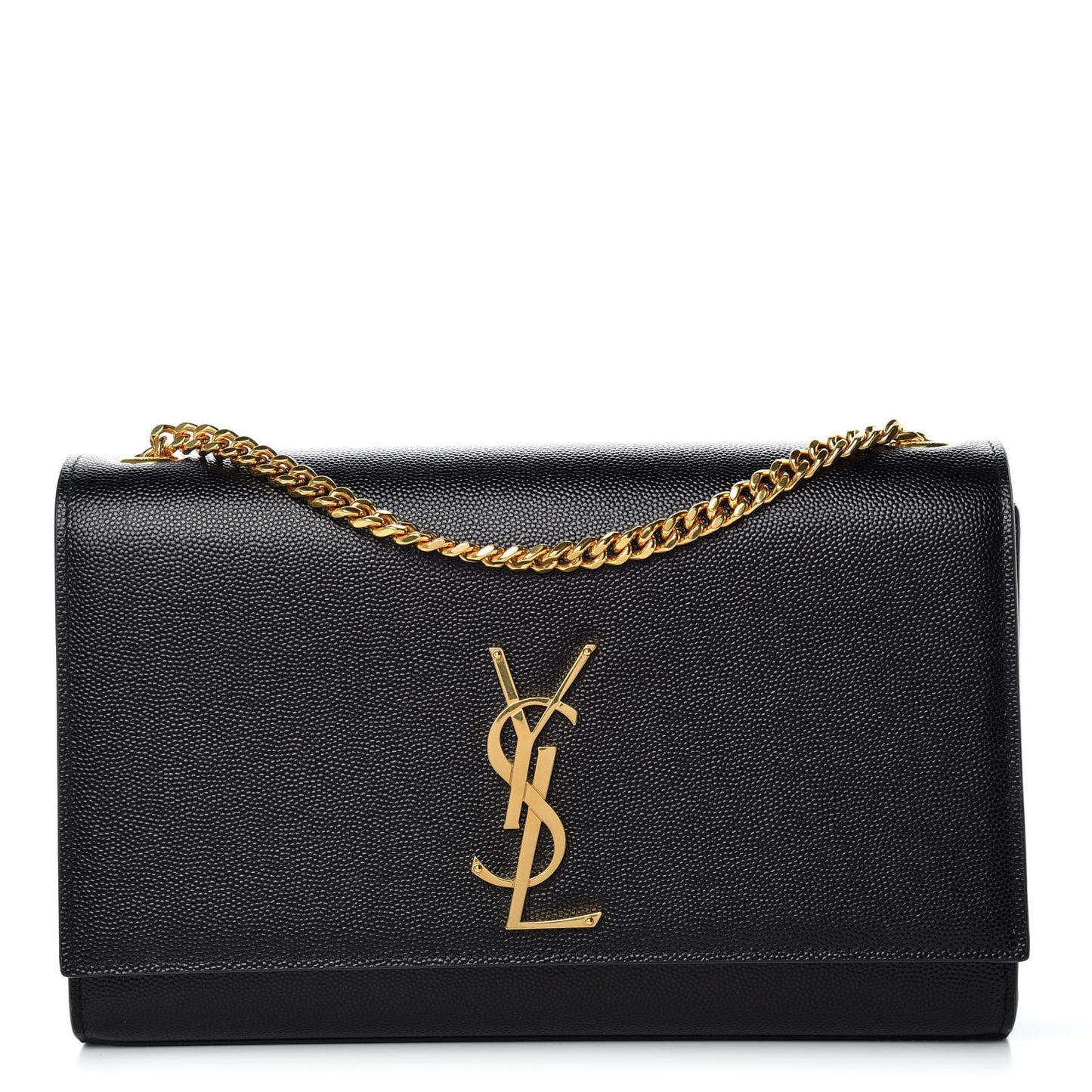 Grain De Poudre Medium Classic Monogram Kate Satchel Black