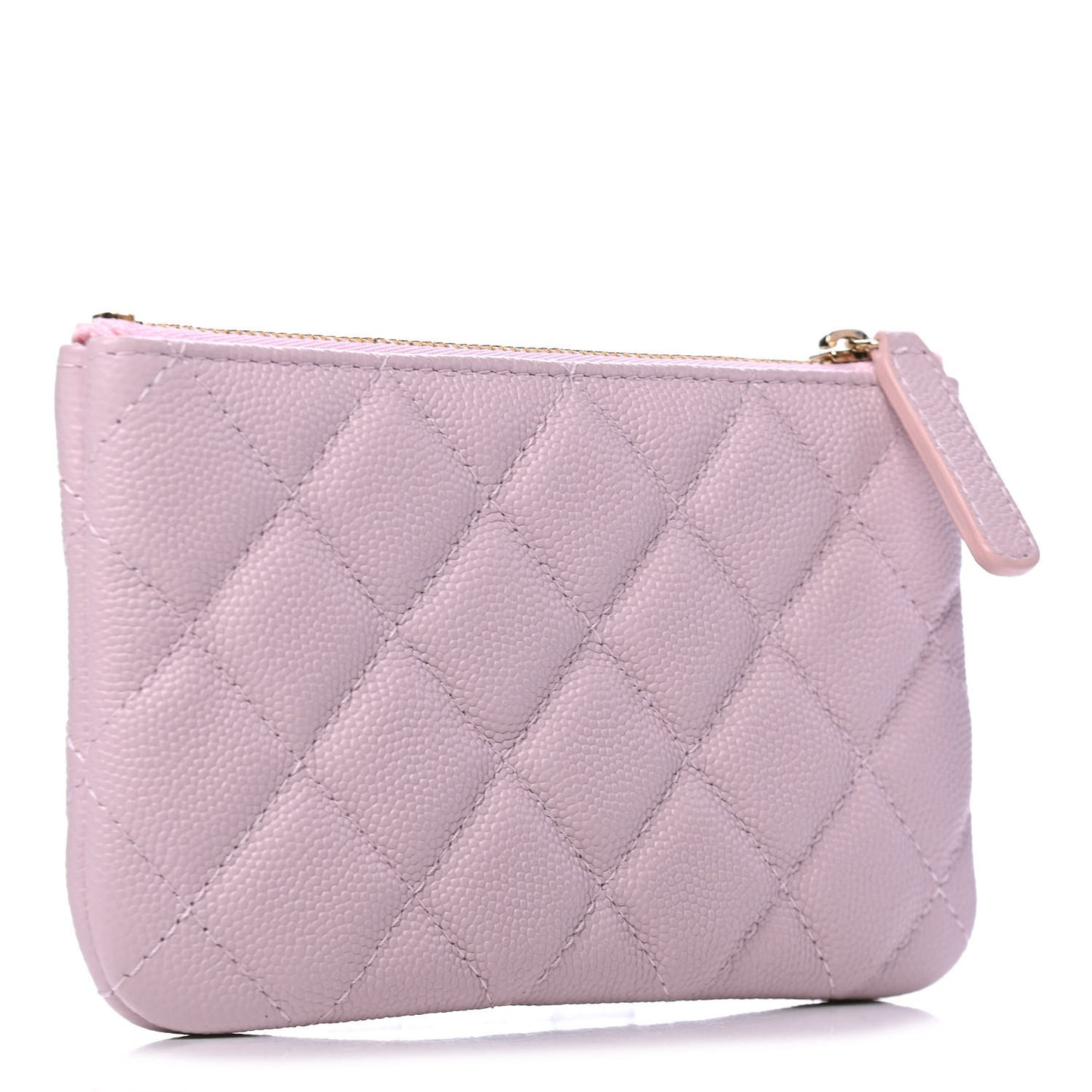 Caviar Quilted Small Cosmetic Case Light Pink