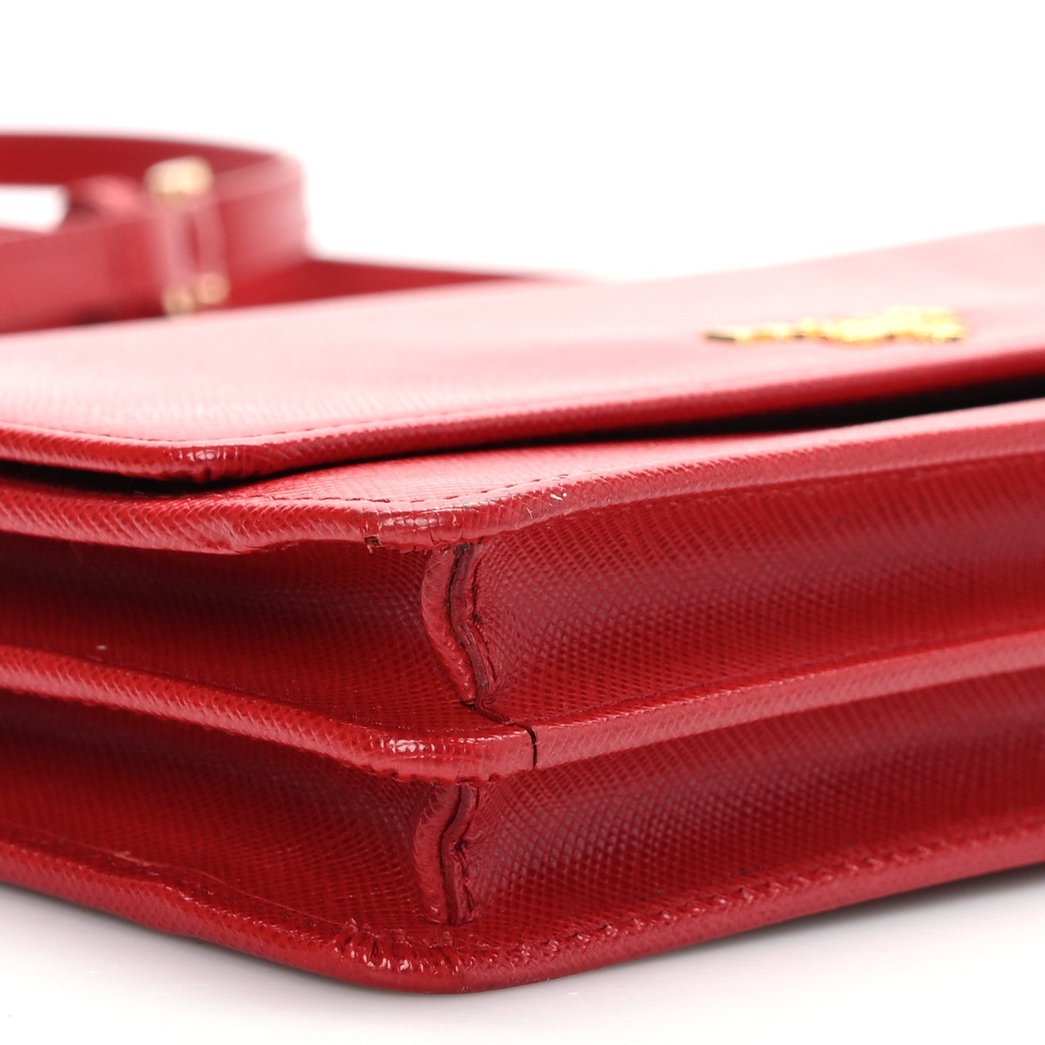 Prada Saffiano Metal Flap Wallet With Strap Fuoco 8 of 13