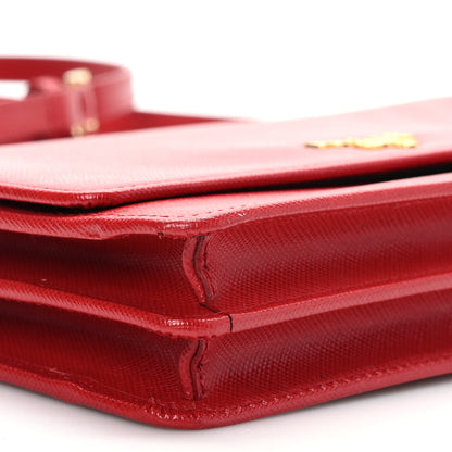 Prada Saffiano Metal Flap Wallet With Strap Fuoco 8 of 13
