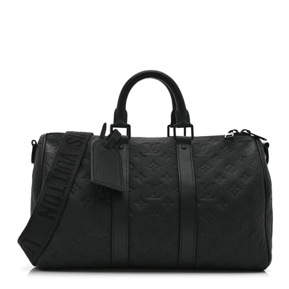 Louis Vuitton Monogram Taurillon Keepall Bandouliere 35 Black 1 of 9