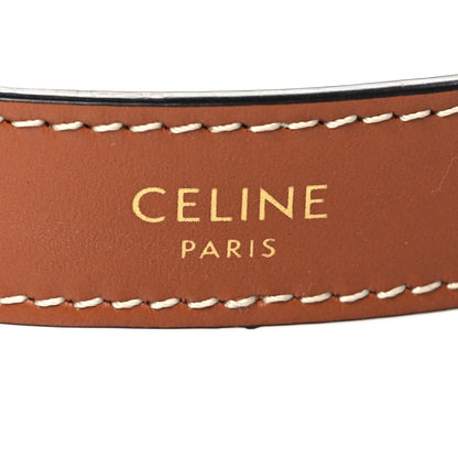 Celine Bouclette Embroidered Ava Triomphe Shoulder Bag Navy Tan 6 of 10