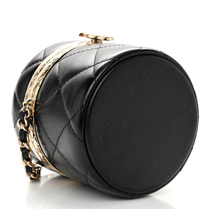 Chanel Metal Lambskin Quilted Small Vanity With Chain Black 4 of 11