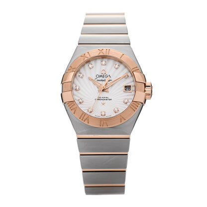 Omega Stainless Steel 18K Red Gold Diamond Mother of Pearl 27mm Constellation Automatic Watch 123.20.27.20.55.001 1 of 5