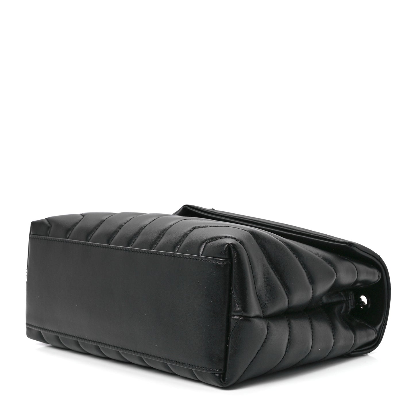 Calfskin Y Quilted Monogram Monochrome Small Loulou Chain Satchel Black