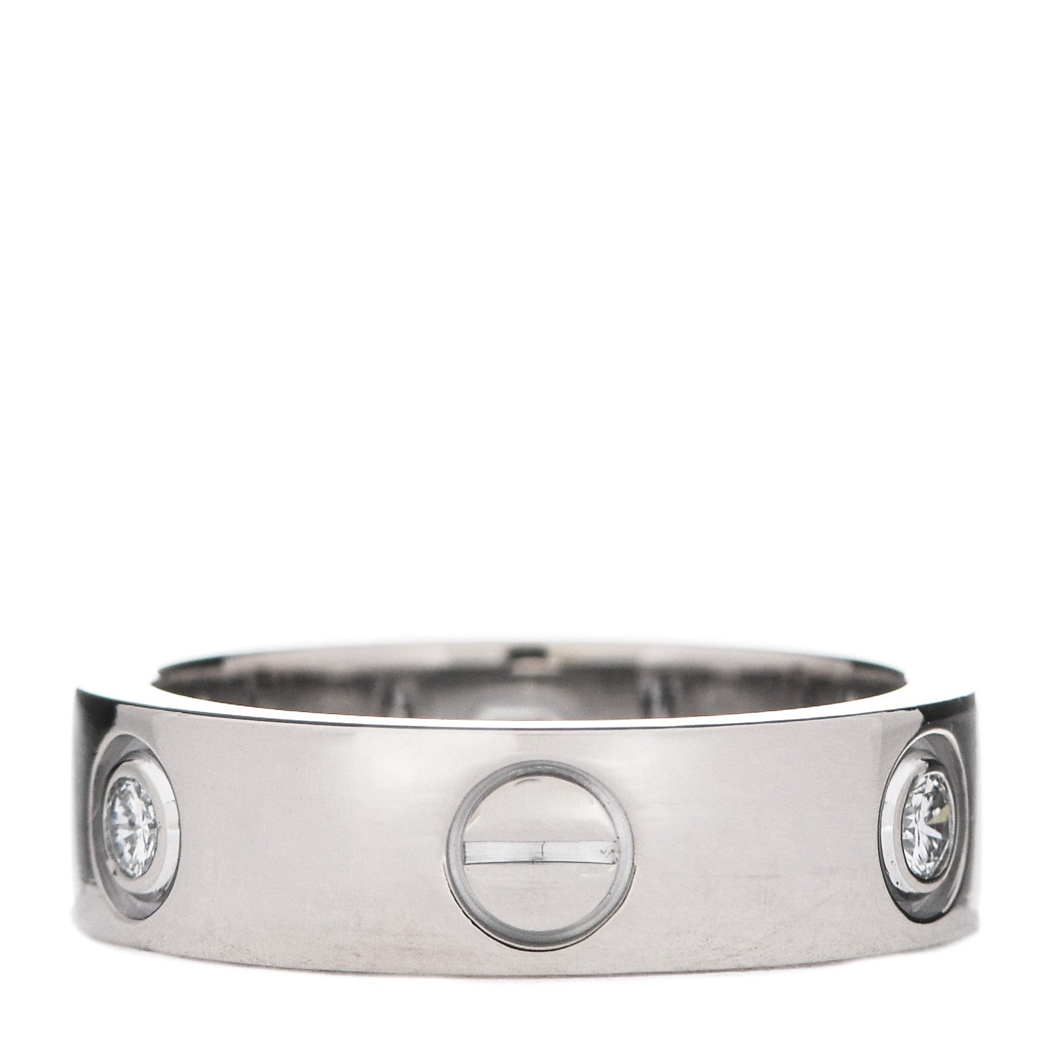 Cartier 18K White Gold 3 Diamond 5.5mm LOVE Ring 52 6 3 of 6