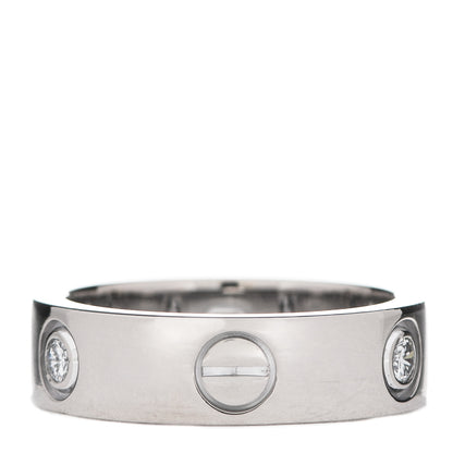 Cartier 18K White Gold 3 Diamond 5.5mm LOVE Ring 52 6 3 of 6