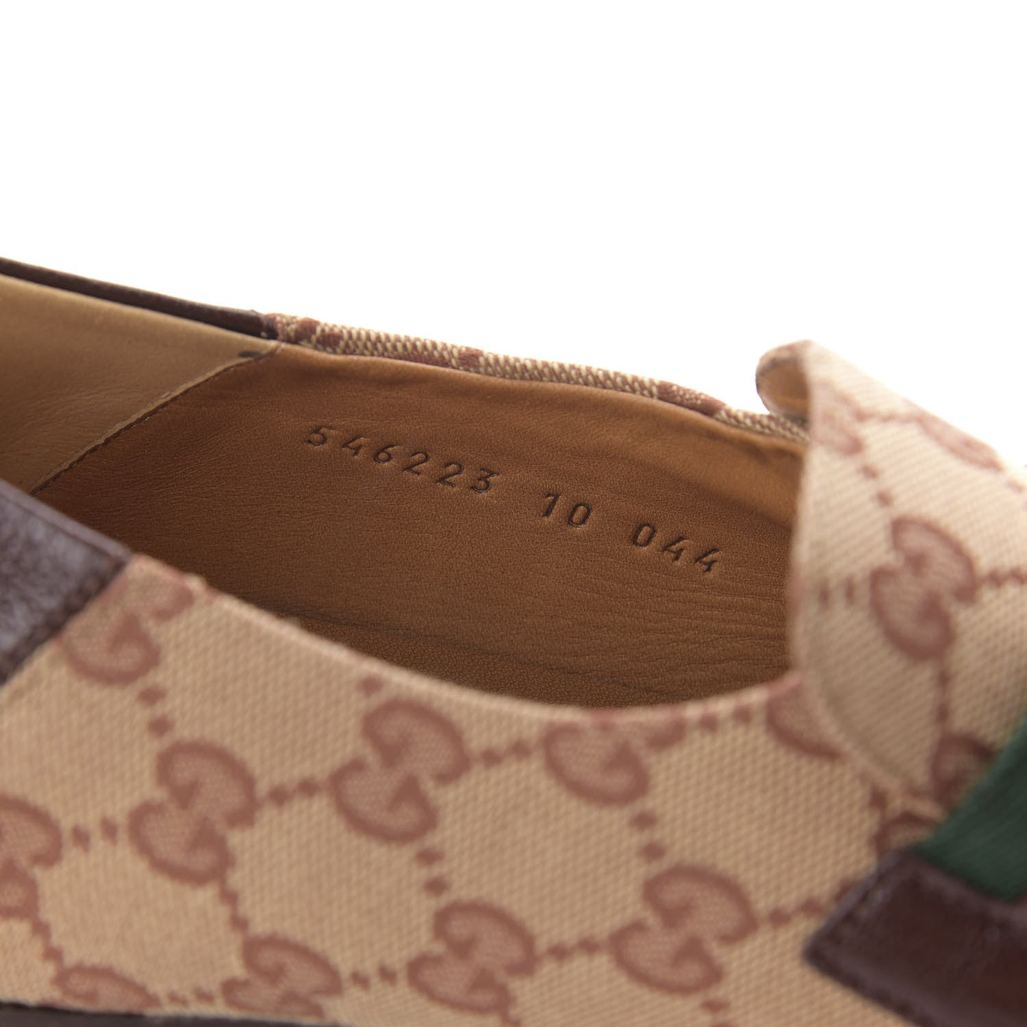 Gucci GG Monogram Goatskin Web Mens Horsebit Loafers 10 Beige Ruggine Light Brown 8 of 9