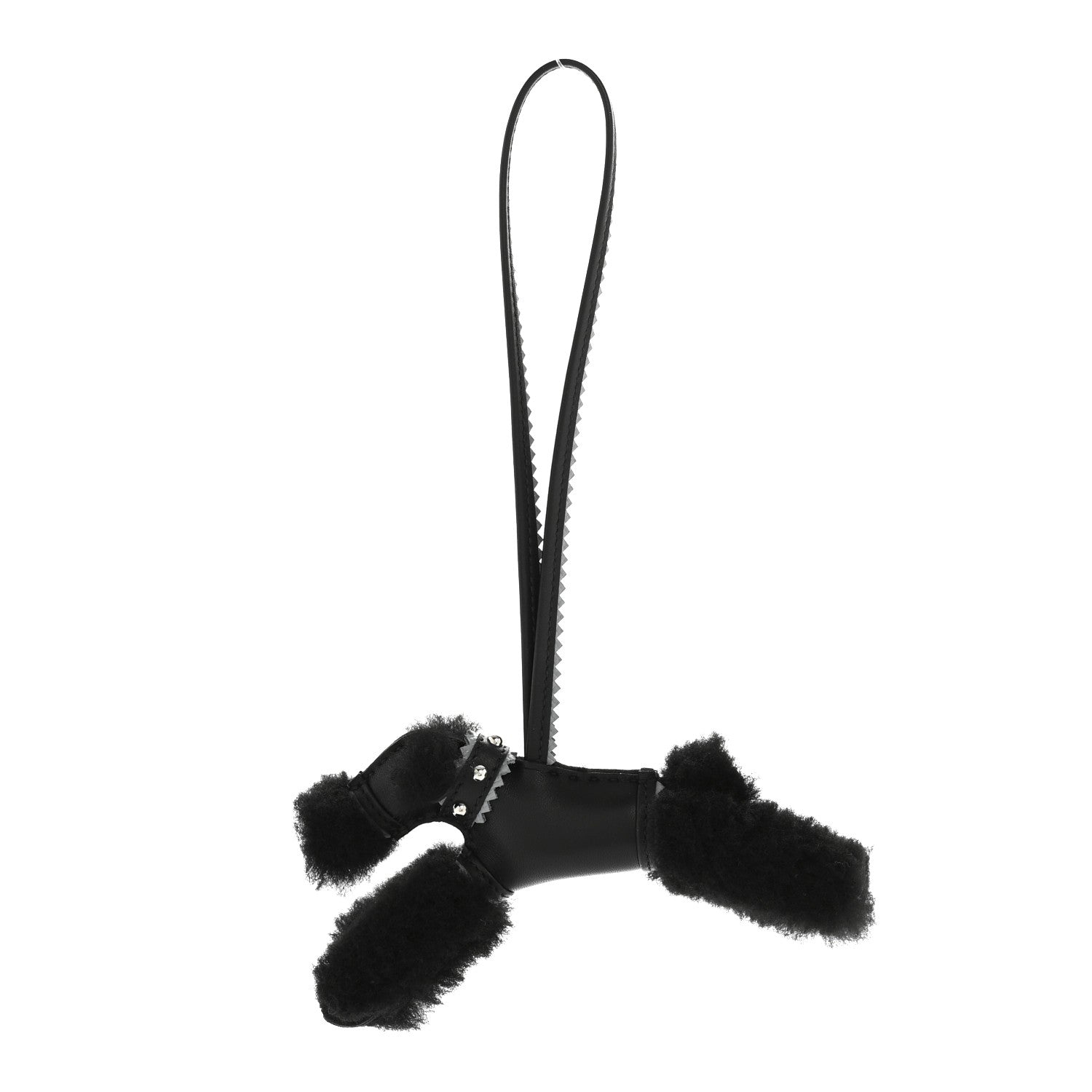 Hermes Milo Lambskin Epsom Shearling Budy Apic Charm Black Gris Pantin 1 of 5