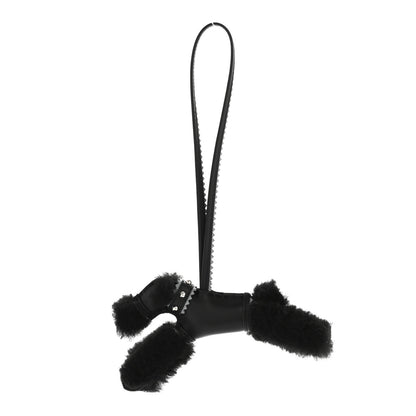 Hermes Milo Lambskin Epsom Shearling Budy Apic Charm Black Gris Pantin 1 of 5