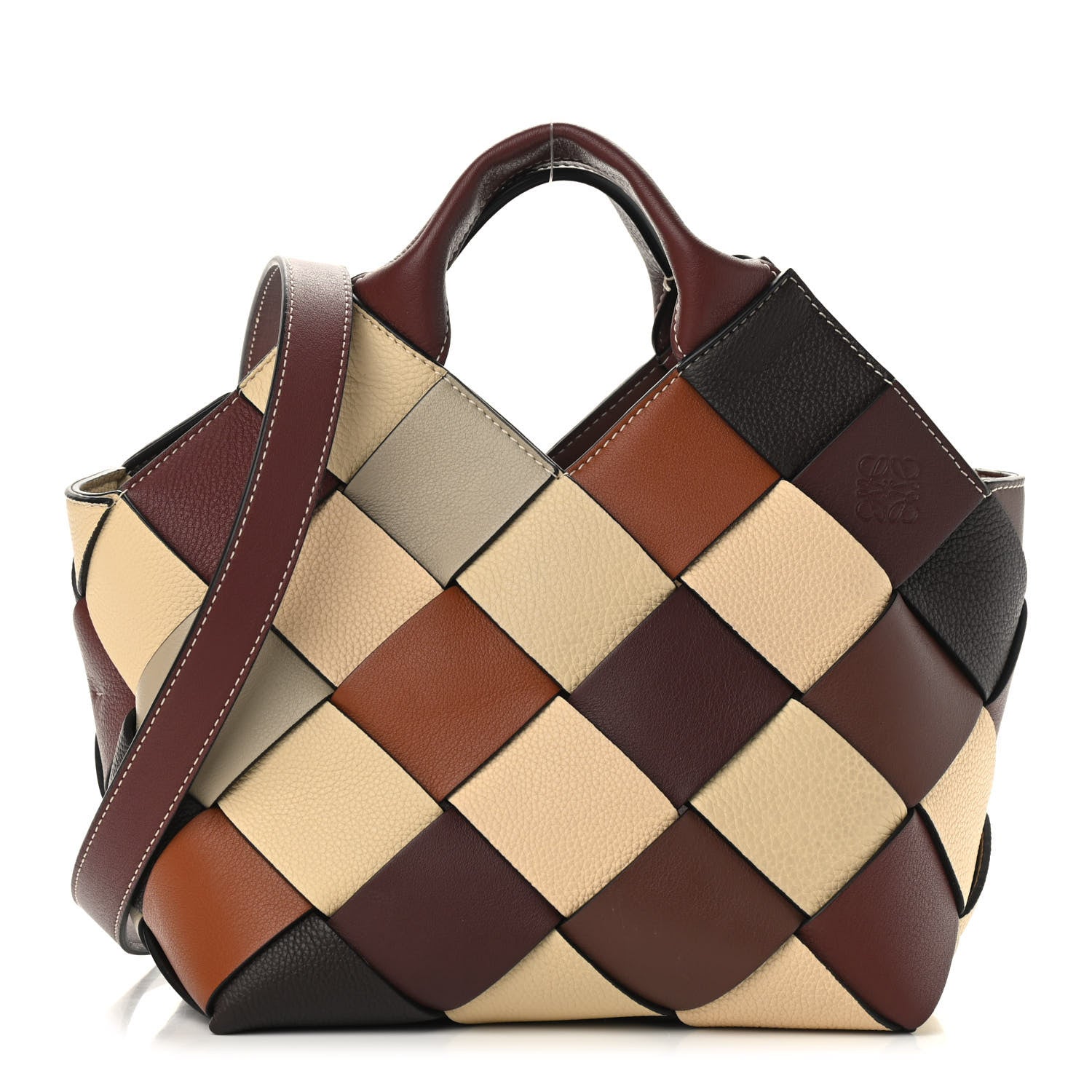 Loewe Calfskin Small Woven Basket Surplus Bag Hazelnut Camel 1 of 8