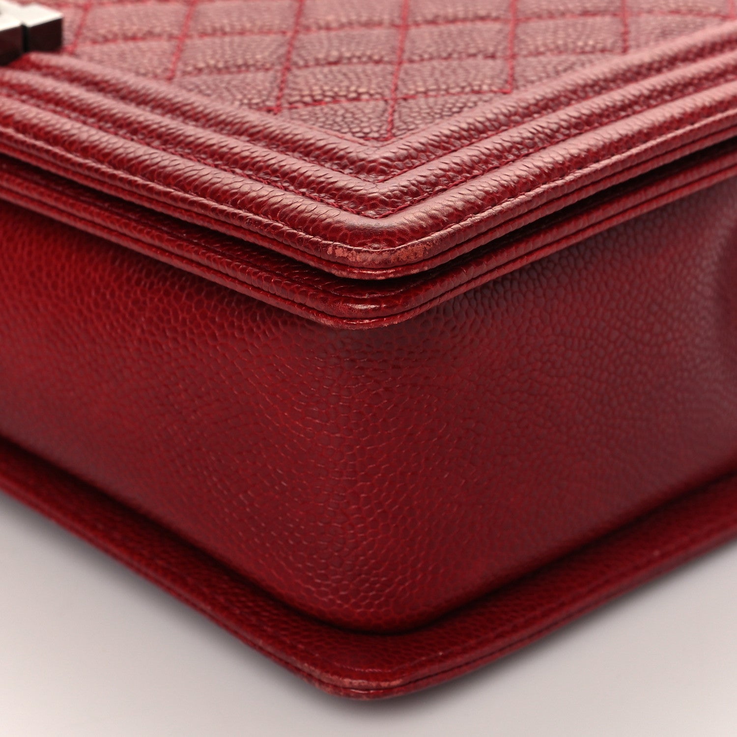 Chanel Caviar Quilted New Medium Boy Flap Dark Red 10 of 10