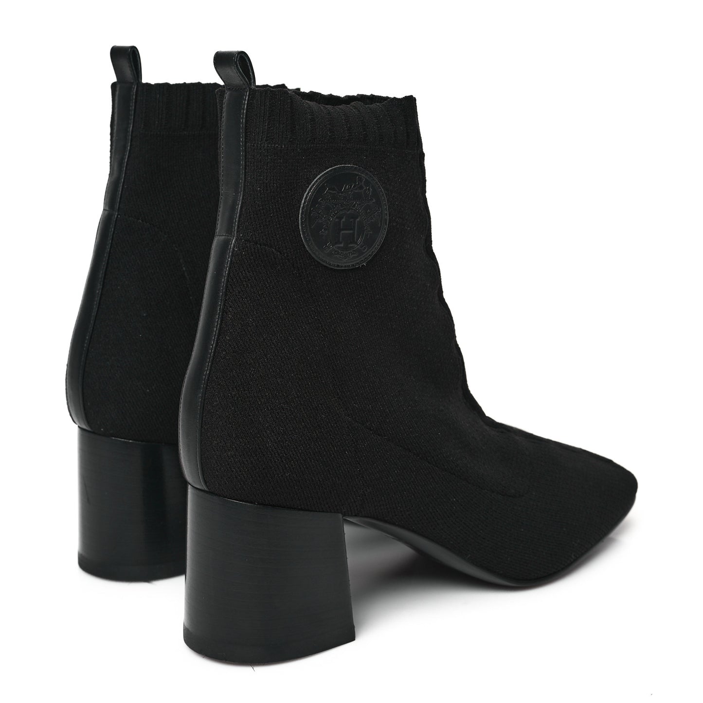 Knit Calfskin Jenna 60 Ankle Boots 41 Black