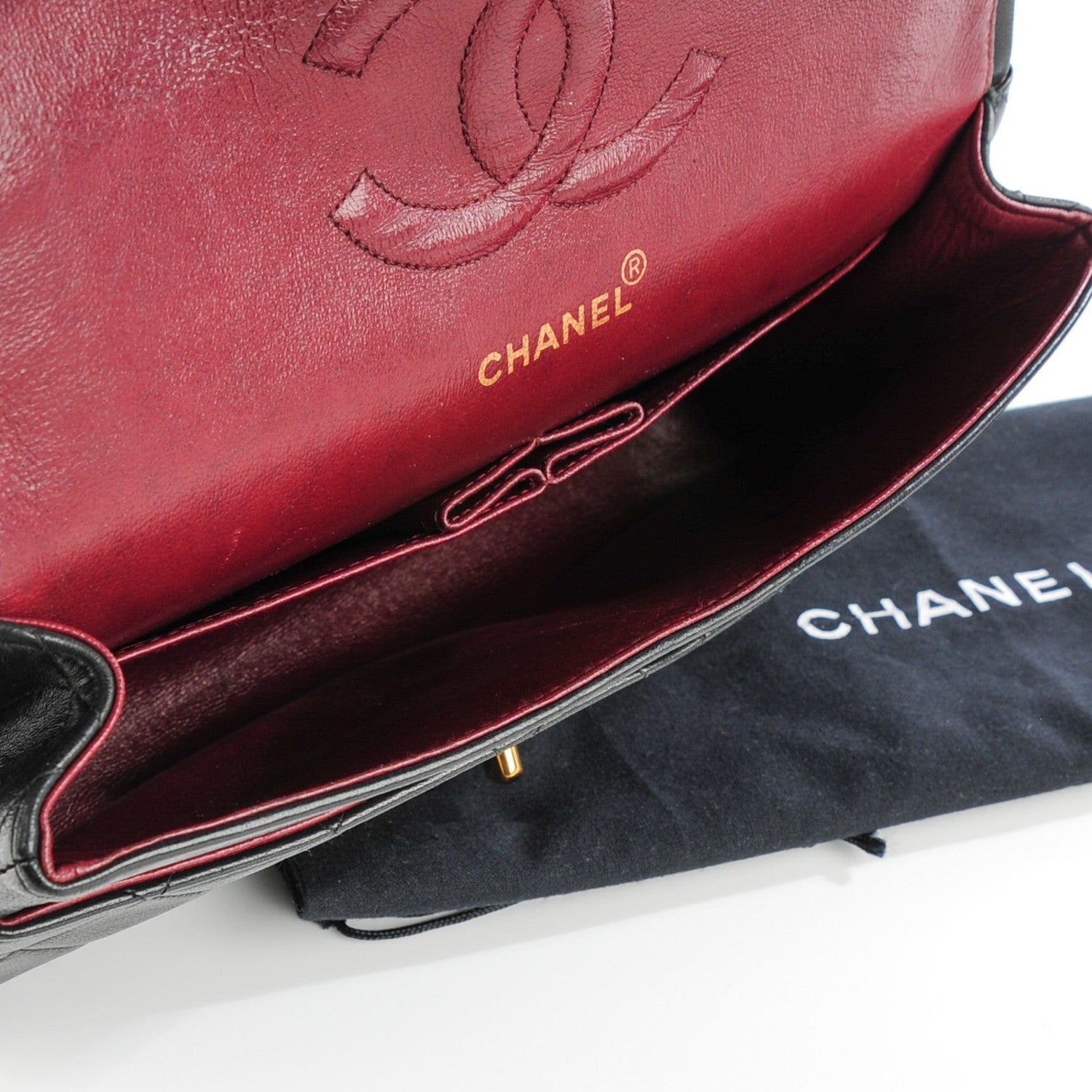 Chanel Lambskin Quilted Medium Double Flap Black 9 of 10